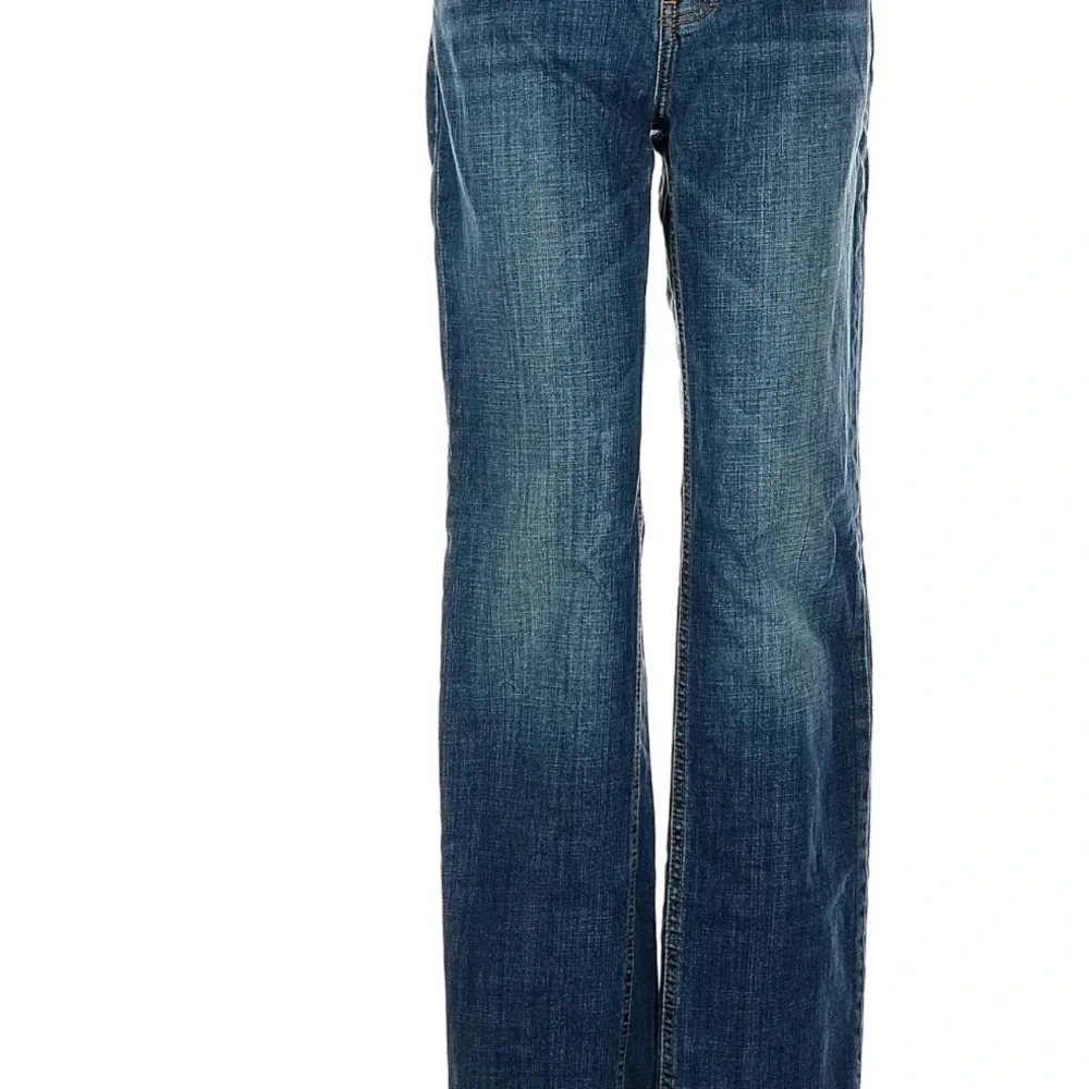 LONDONJEAN Women's Dark Blue Flared Wide Leg Jeans